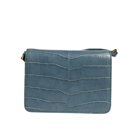 Dolce & Gabbana Green Exotic Leather DG Plaque Crossbody Mini Bag