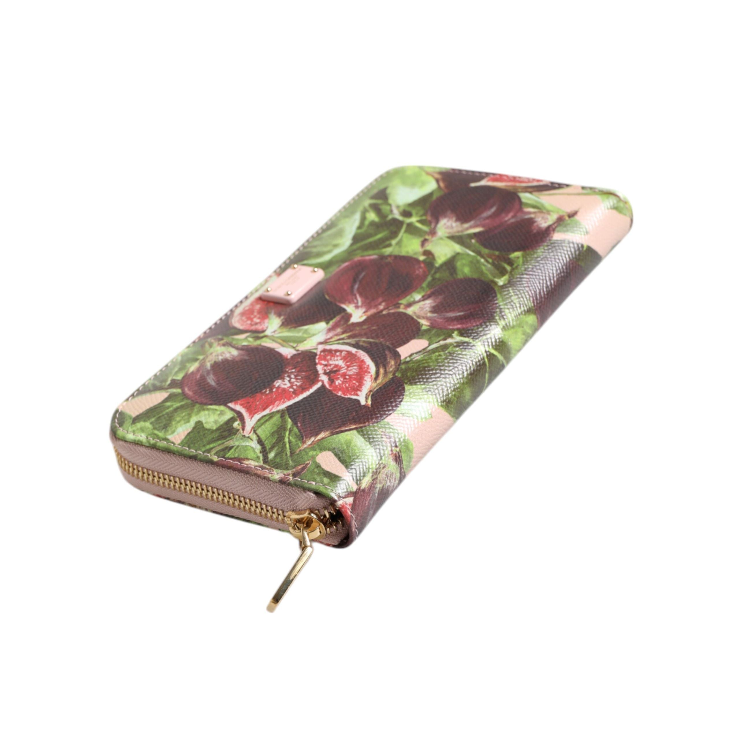Portofel Continental Dolce & Gabbana Multicolor din Piele Dauphine cu Fermoar În Jur, cu Model de Smochine