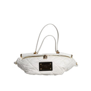 Dolce & Gabbana White Quilted Logo Belt Bag