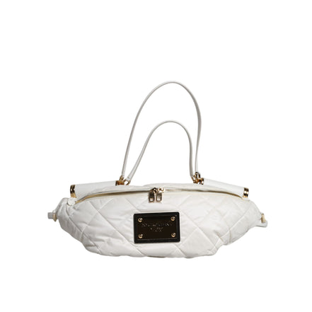 Dolce & Gabbana White Quilted Logo Belt Bag