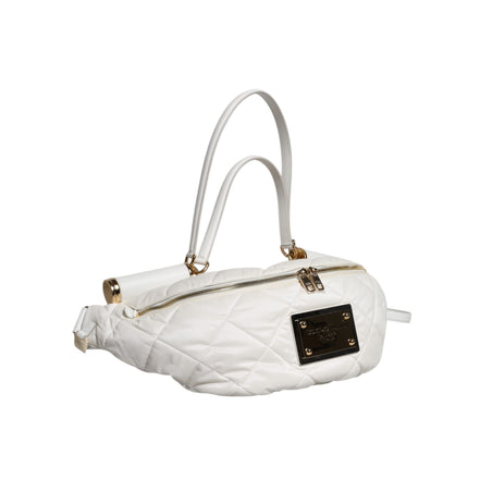 Dolce & Gabbana White Quilted Logo Belt Bag