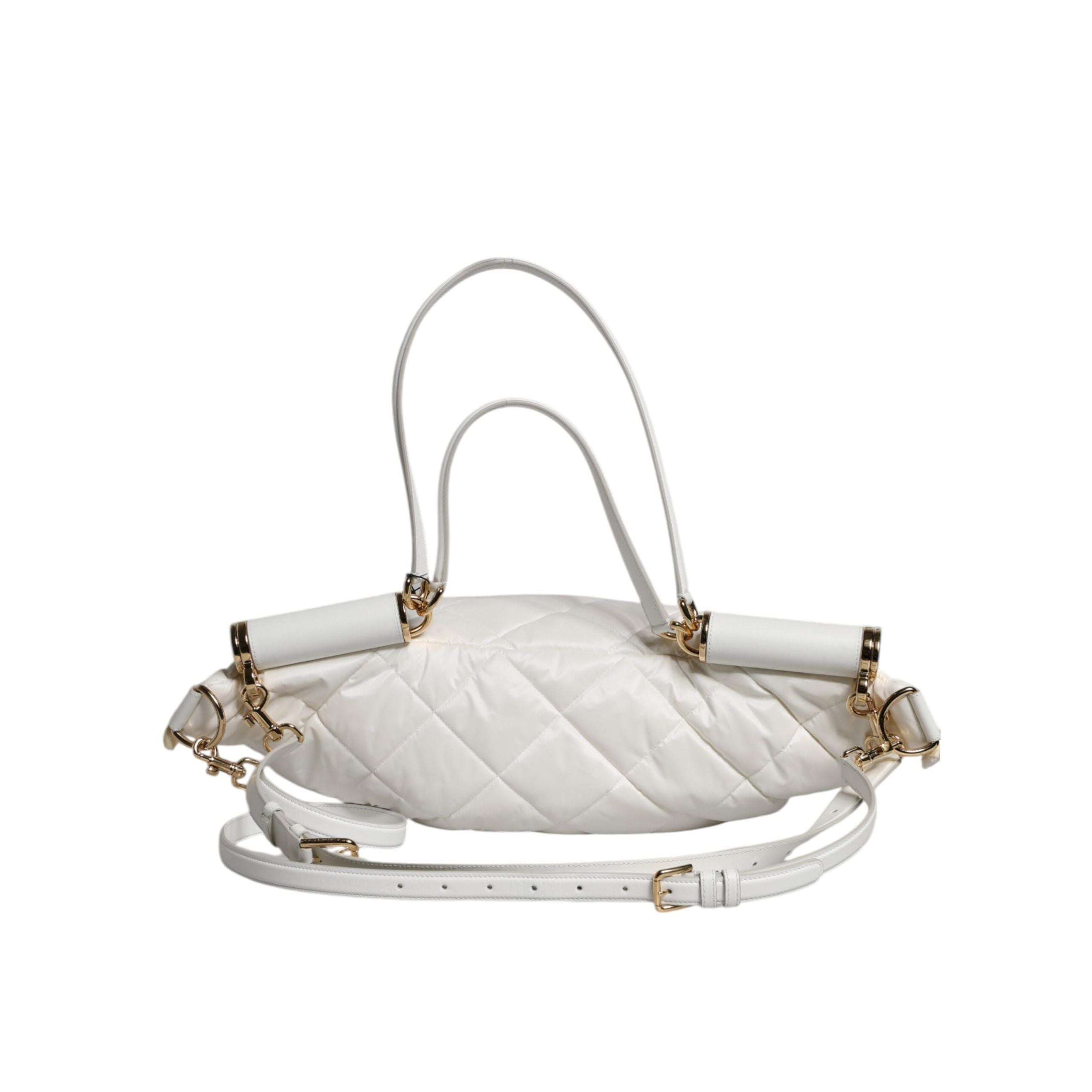Dolce & Gabbana White Quilted Logo Belt Bag