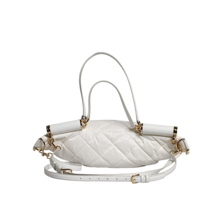 Dolce & Gabbana White Quilted Logo Belt Bag