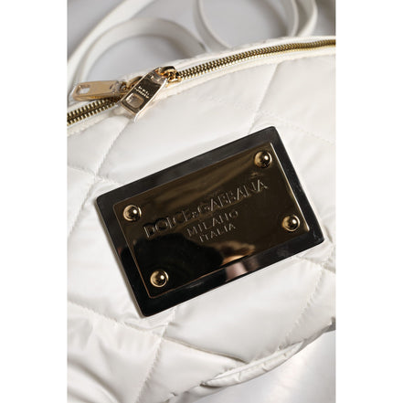 Dolce & Gabbana White Quilted Logo Belt Bag