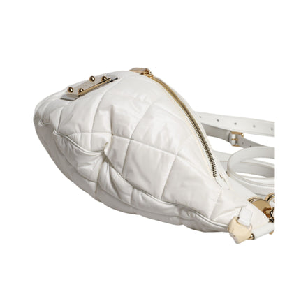 Dolce & Gabbana White Quilted Logo Belt Bag