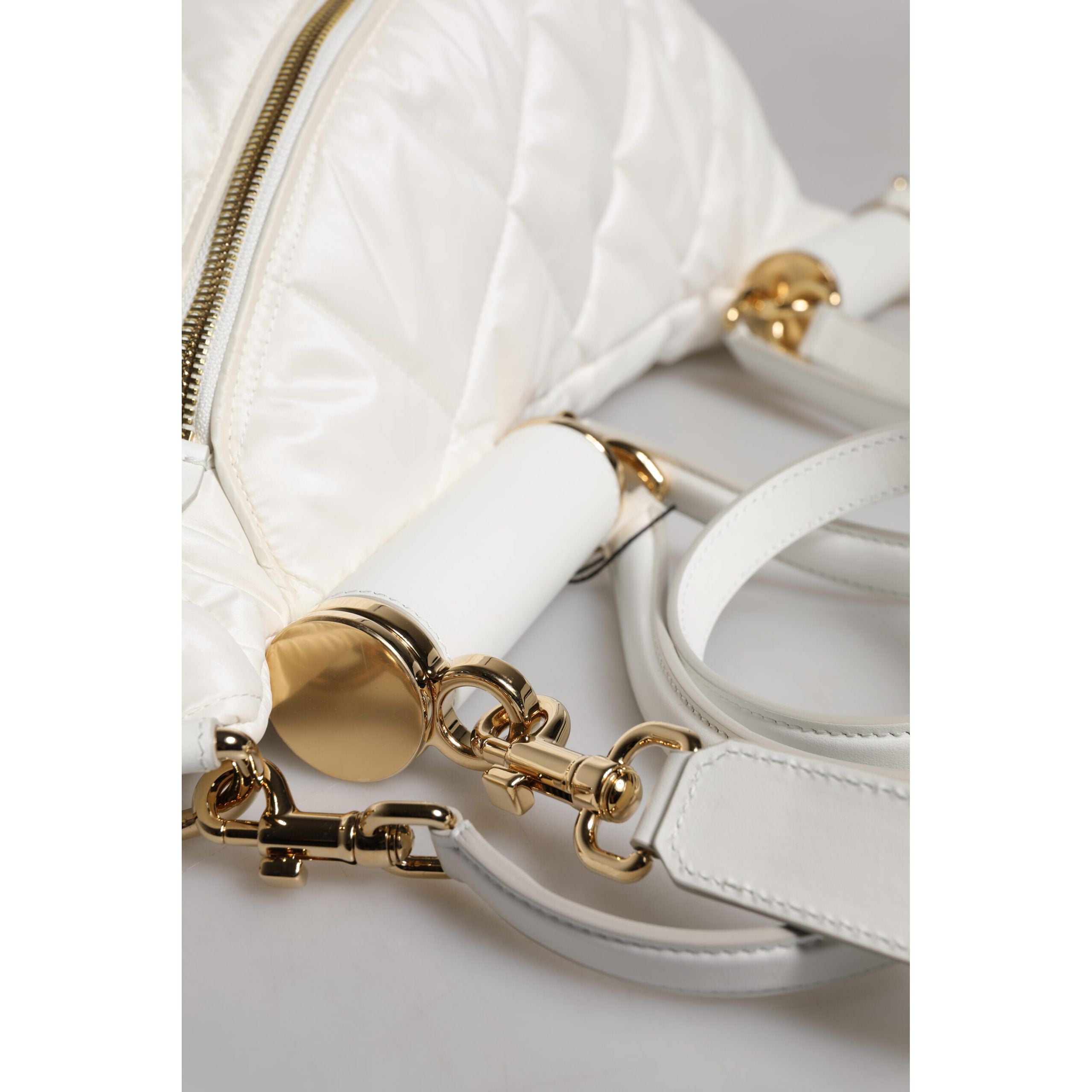 Dolce & Gabbana White Quilted Logo Belt Bag