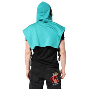 Dolce & Gabbana Green Cotton Hooded Sportswear Vest Sweater
