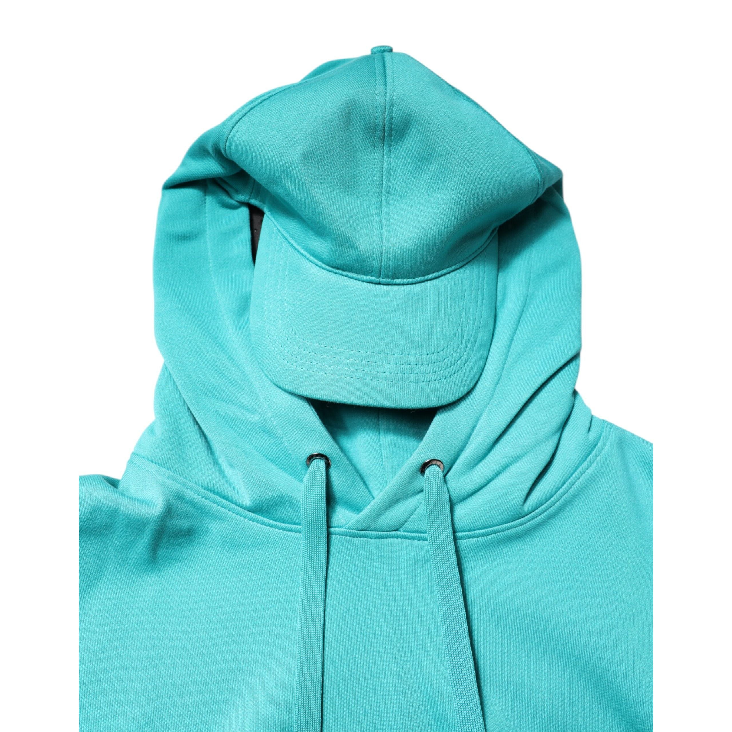 Dolce & Gabbana Green Cotton Hooded Sportswear Vest Sweater