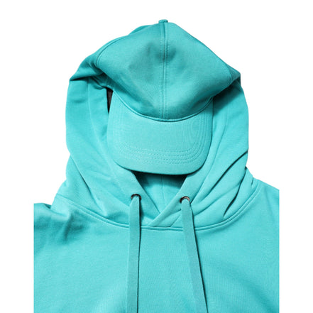 Dolce & Gabbana Green Cotton Hooded Sportswear Vest Sweater
