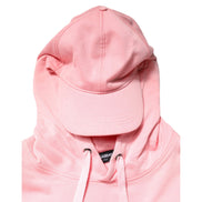 Dolce & Gabbana Pink Cotton Hooded Sportswear Vest Sweater