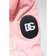 Dolce & Gabbana Pink Cotton Hooded Sportswear Vest Sweater