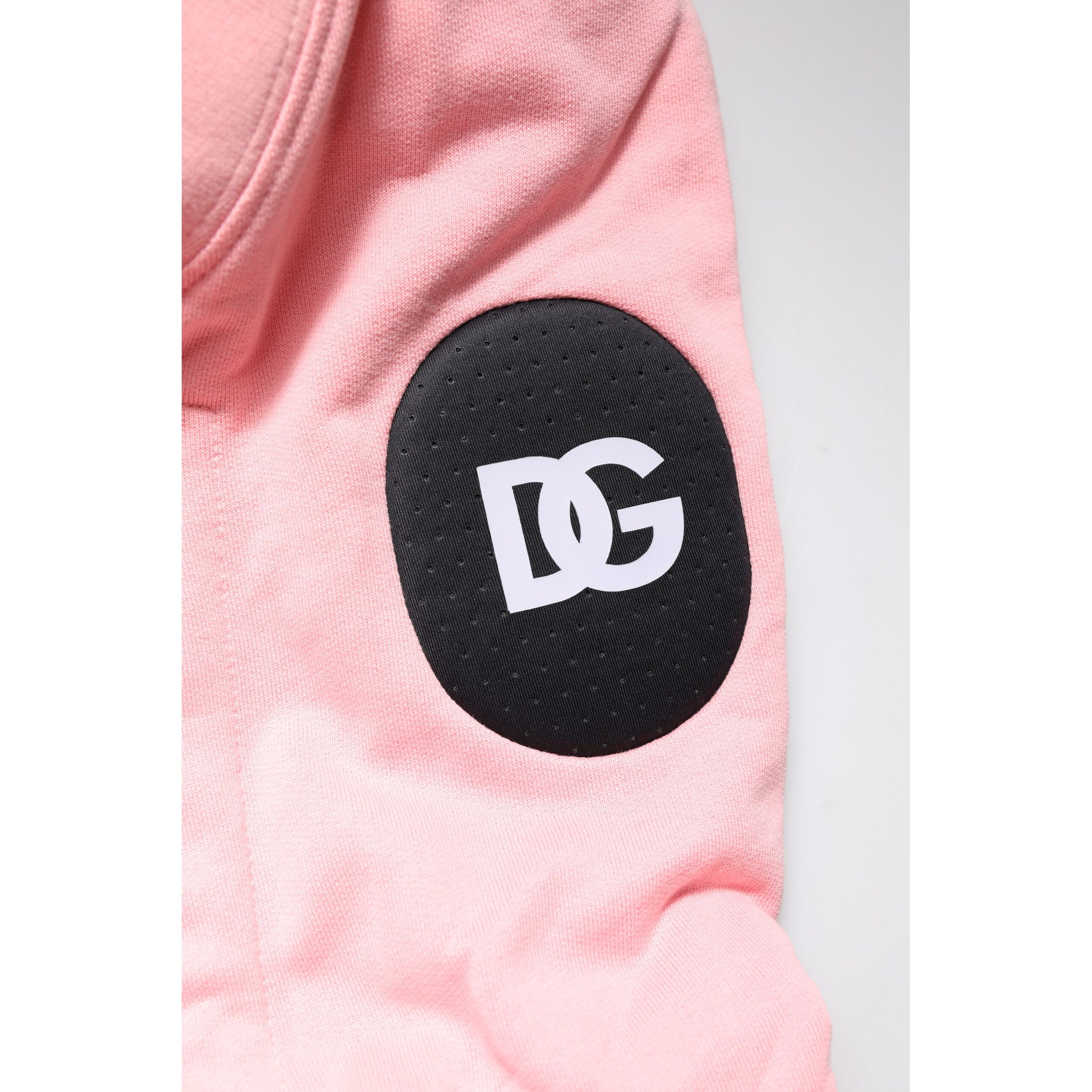 Dolce & Gabbana Pink Cotton Hooded Sportswear Vest Sweater