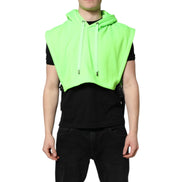 Dolce & Gabbana Green Hooded Sportswear Vest Sweater