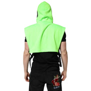 Dolce & Gabbana Green Hooded Sportswear Vest Sweater