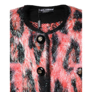 Dolce & Gabbana Red Mohair Wool Button Down Cardigan Sweater