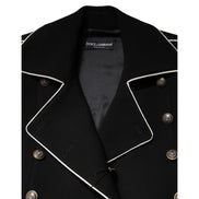 Dolce & Gabbana Black Wool Double Breasted Blazer Jacket