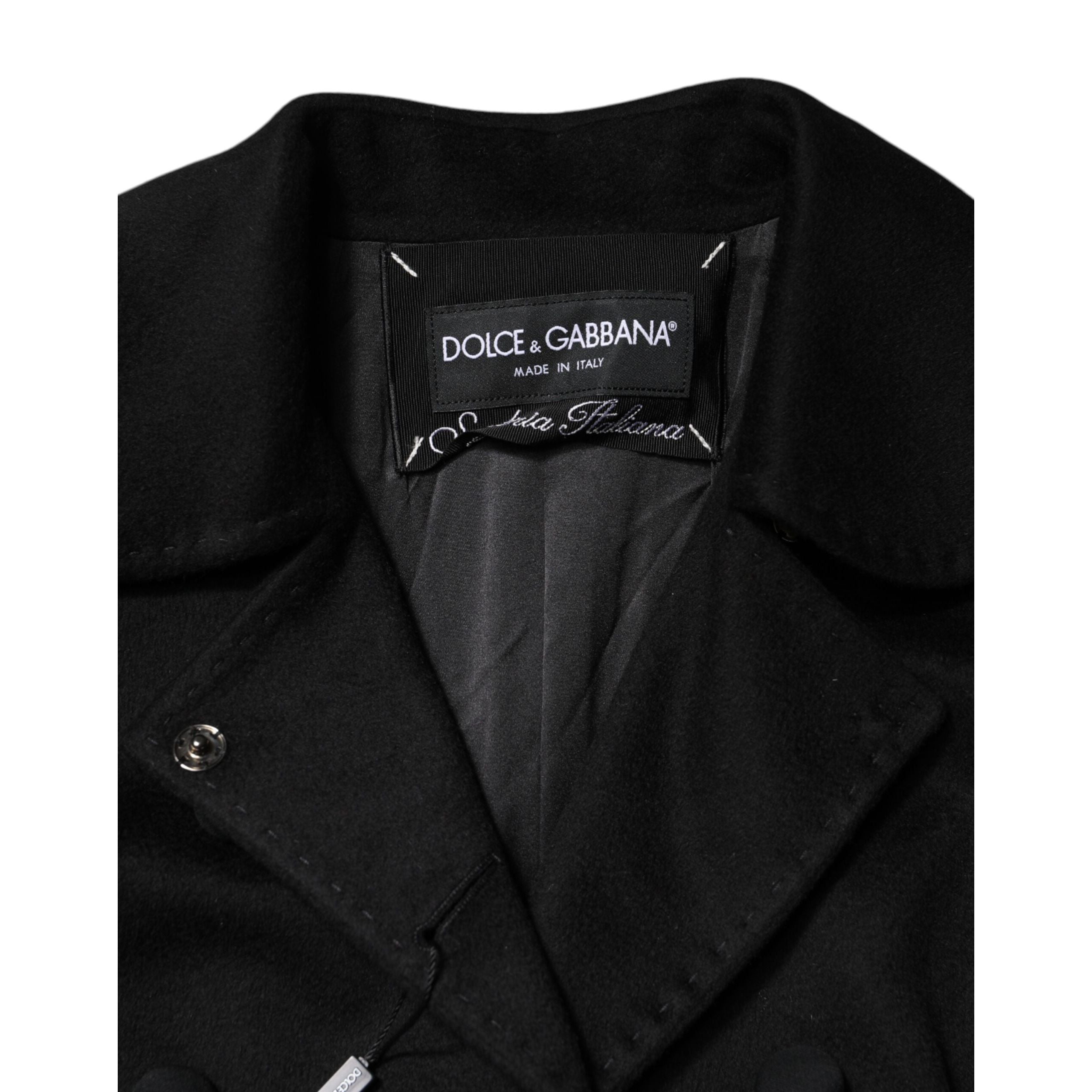 Dolce & Gabbana Black Wool Sartoria Italiano Blazer Jacket