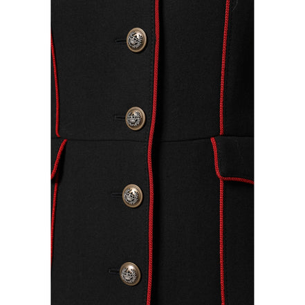 Dolce & Gabbana Black Wool Single Breasted Trench Coat Jacket