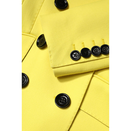 Dolce & Gabbana Yellow Double Breasted Trench Coat Jacket
