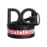 Dolce & Gabbana Black Logo Print DG Buckle Belt