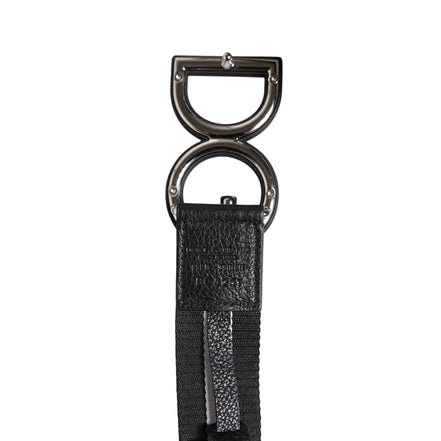 Dolce & Gabbana Black Logo Print DG Buckle Belt