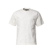 Tricou Dolce & Gabbana din bumbac alb cu decolteu rotund și logo în relief