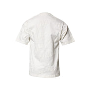 Tricou Dolce & Gabbana din bumbac alb cu decolteu rotund și logo în relief