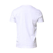 Tricou cu guler la baza gâtului Dolce & Gabbana din bumbac alb, cu logo aplicat
