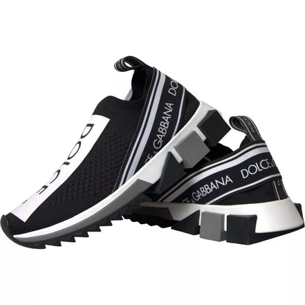 Dolce & Gabbana Black White Slip On Sorrento Sneakers