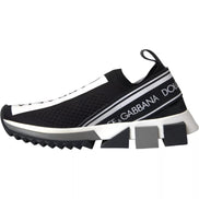 Dolce & Gabbana Black White Slip On Sorrento Sneakers