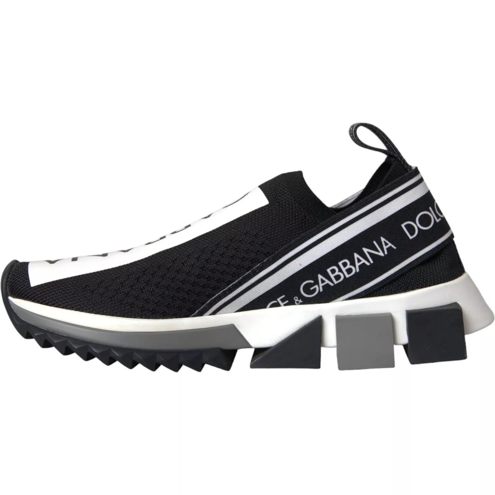 Dolce & Gabbana Black White Slip On Sorrento Sneakers