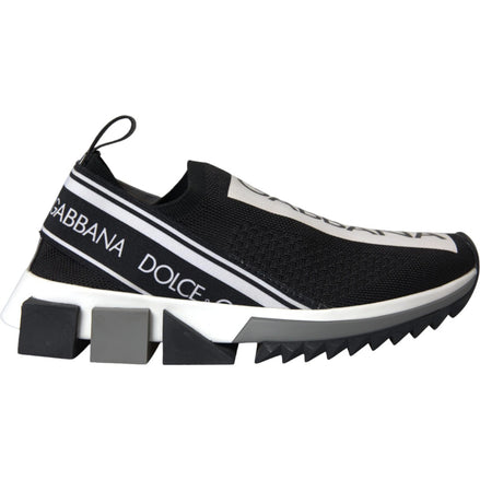 Dolce & Gabbana Black White Slip On Sorrento Sneakers