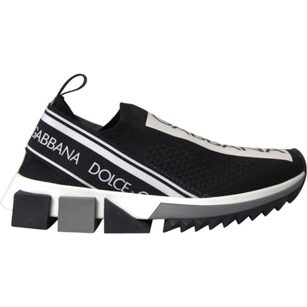 Dolce & Gabbana Black White Slip On Sorrento Sneakers