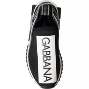 Dolce & Gabbana Black White Slip On Sorrento Sneakers