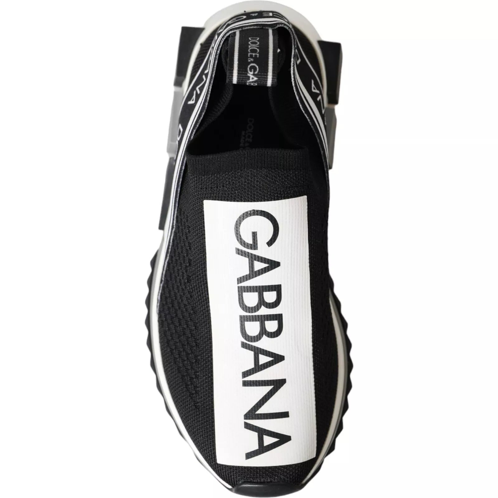 Dolce & Gabbana Black White Slip On Sorrento Sneakers