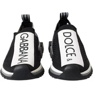 Dolce & Gabbana Black White Slip On Sorrento Sneakers