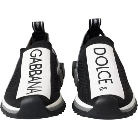 Dolce & Gabbana Black White Slip On Sorrento Sneakers