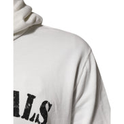 Dolce & Gabbana White Cotton DG ROYAL Print Hooded Sweater