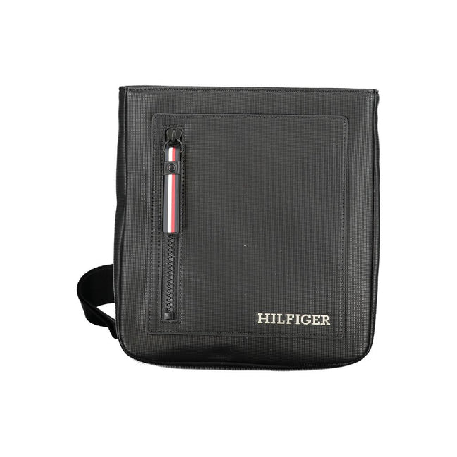 Tommy Hilfiger Black Polyurethane Men Shoulder Bag