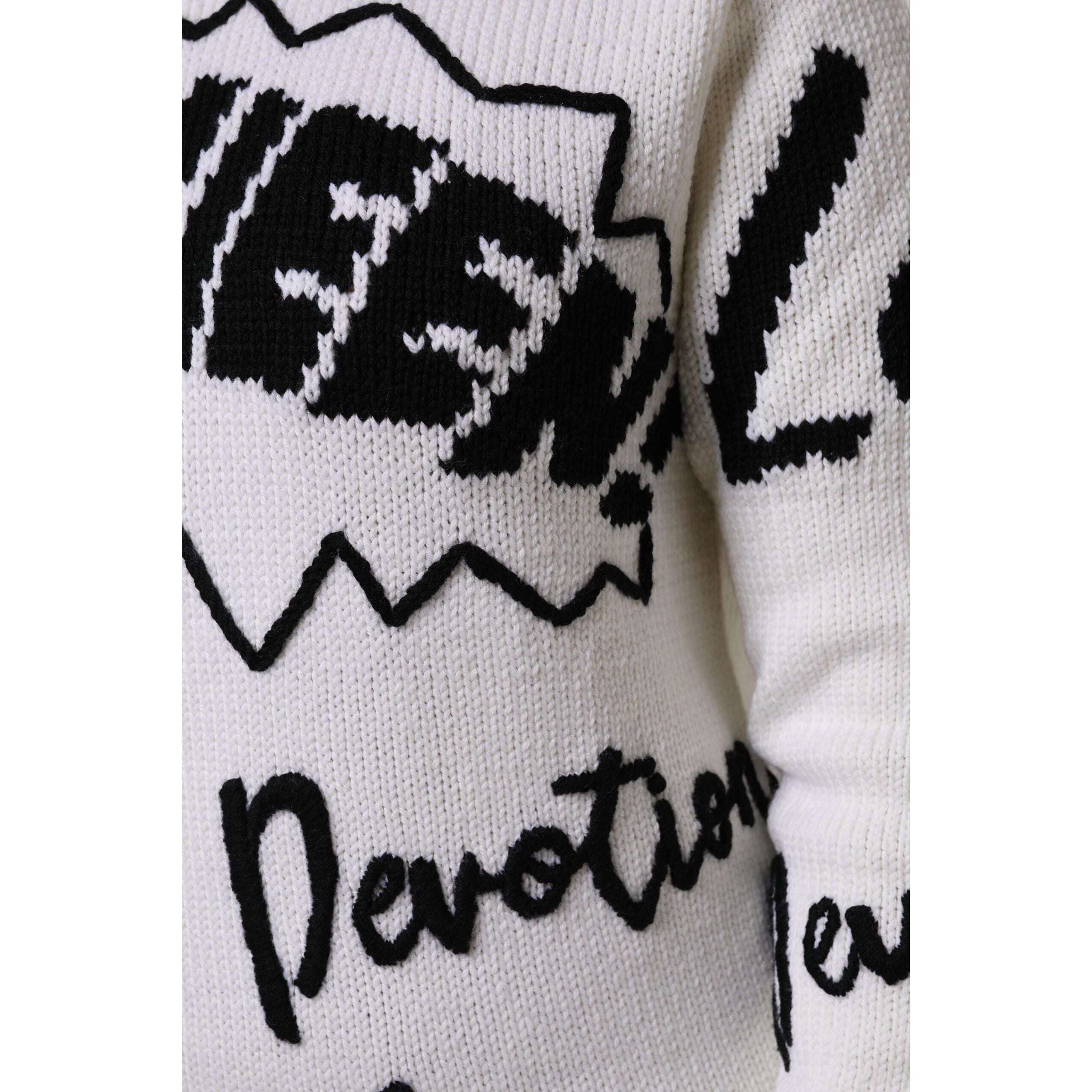 Dolce & Gabbana White Wool Knit Crew Neck Sweater