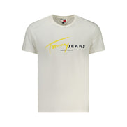 Tommy Hilfiger Tricou Alb din Bumbac pentru Bărbați