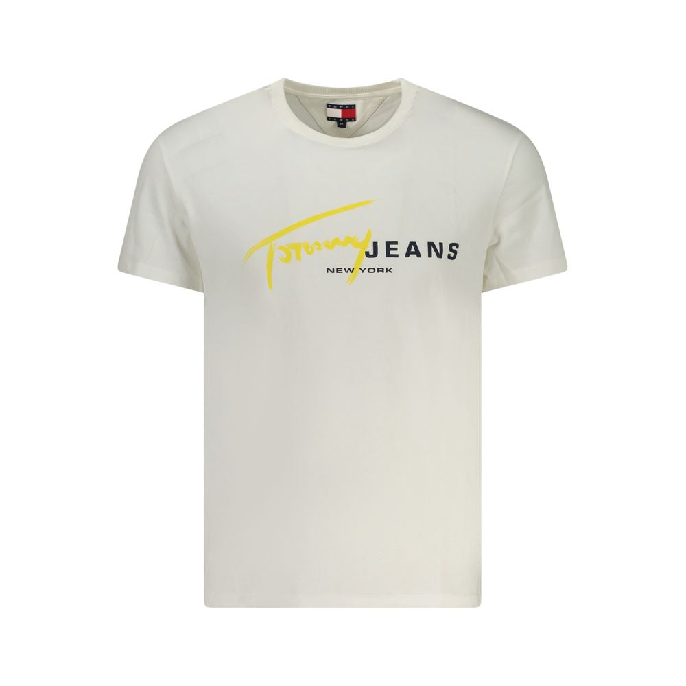 Tommy Hilfiger Tricou Alb din Bumbac pentru Bărbați