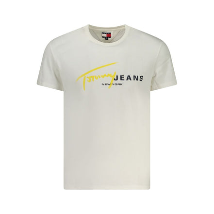 Tommy Hilfiger Tricou Alb din Bumbac pentru Bărbați