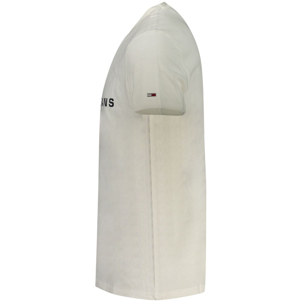Tommy Hilfiger Tricou Alb din Bumbac pentru Bărbați