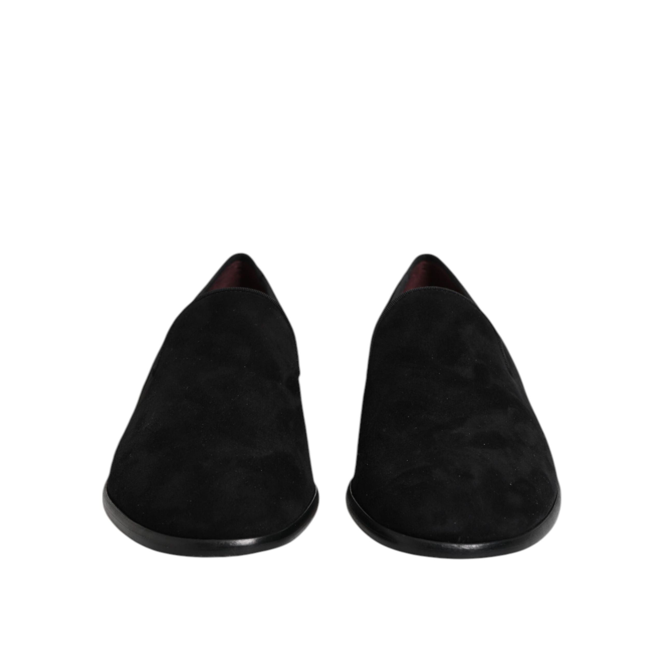 Dolce & Gabbana Black Suede Slip-On Loafers