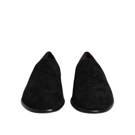 Dolce & Gabbana Black Suede Slip-On Loafers