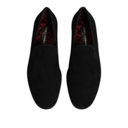 Dolce & Gabbana Black Suede Slip-On Loafers