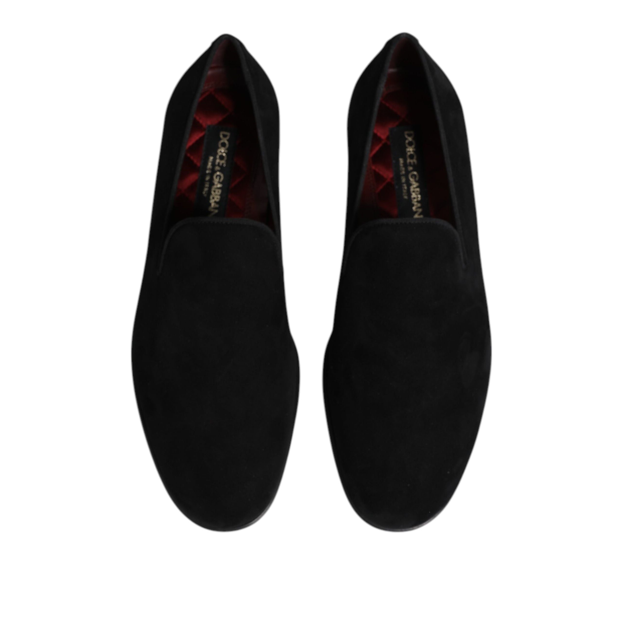 Dolce & Gabbana Black Suede Slip-On Loafers