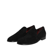 Dolce & Gabbana Black Suede Slip-On Loafers