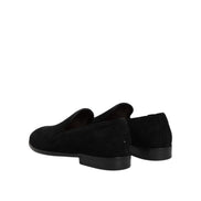 Dolce & Gabbana Black Suede Slip-On Loafers